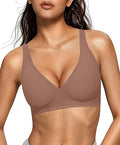 OEAK Womens Deep V Bras Wireless Comfortable Bra